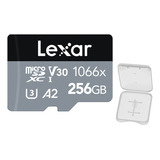Cartão Memória  Lexar 256gb Micro Sd E Adap Preto +case