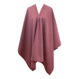 Poncho Paño 100% Lana Unisex - Largo - Rosa