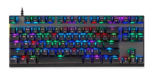 Teclado Gamer Motospeed Ck82 Qwerty Inglês Us Cor Preto Com Luz Rgb