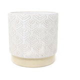 Maceta Ceramica Color Blanco 18cm 