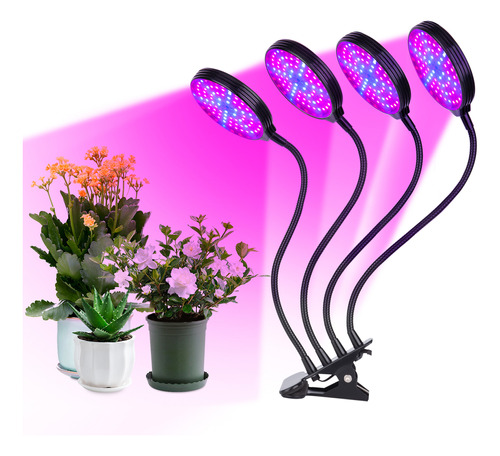 Luz De Cultivo Para Mesa De Cultivo Con Clip, 4 Plantas. Plá