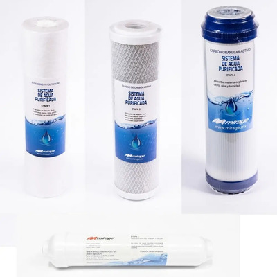 Remplazo Filtros 1er Cambio Hydrox60 Mirage. Etapas 1,2,3,5 Color Blanco Y Azul | Envío gratis