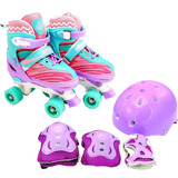 Patins Infantil Roller Ajustável C/ Proteção Violeta Unitoys