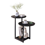 Conjunto Aparador Apoio E Mesa Lateral Maju - Rpm Móveis Cor Preto