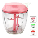 Processador Triturador Manual Alimento 5 Lâminas 1200ml Alho Cor Rosa