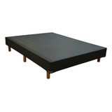 Base Sommier 100x190 ( 1 1/2 Pza ) Cuerina Negra