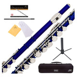 Flauta Traversa Mendini By Cecilio, Nota C, 16 Llaves, Azul