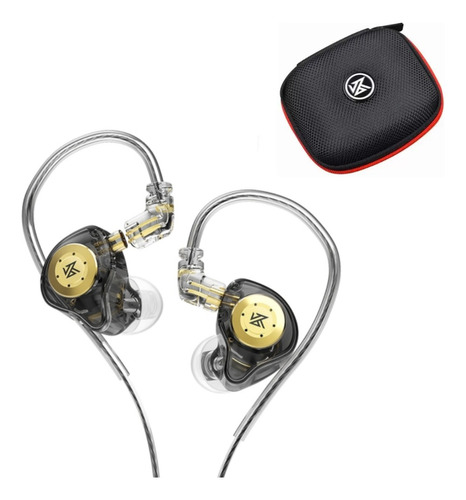 Audifonos In Ear Kz Edx Pro Negro Sin Mic + Estuche Kz Logo 