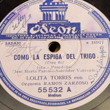 Pasta Lolita Torres Ramon Zarzoso Orq Odeon C560