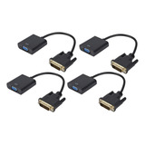 4×conversor Adaptador Dvi-d 24+1 Macho P/ Vga 15 Pinos Fêmea