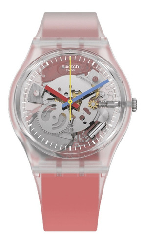Reloj Swatch Ge292 Clearly Red Striped C