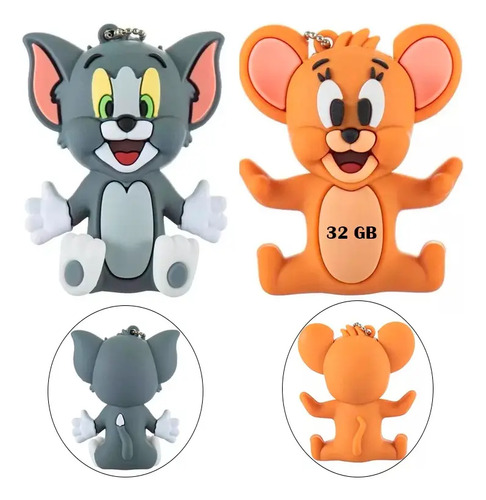 Memoria Usb De 32gb Diseño Forma Figura De Tom & Jerry