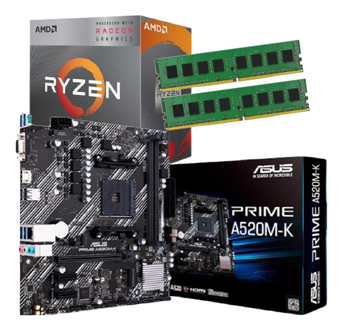 Combo Actualizacion Pc Amd Ryzen 3 3200g Mother 16 Gb Ddr4