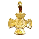 Dije Medalla San Benito Laminado En Oro Dorado 18k Religioso