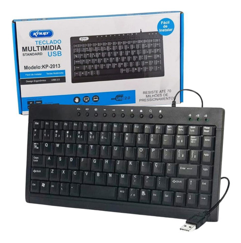 Mini Teclado Slim Usb Notebook Pc Multimídia Abnt2 Só Plugar