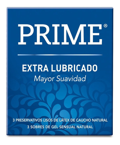 Preservativos De Látex Prime Extra Lubricado X 3 Un