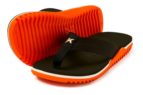 Chinelo Sandalia Kenner Masculino Nk6 Pro Preto/laranja