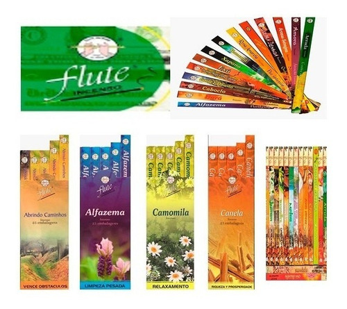 Incenso Flute Box De 25 Caixas 8 Varetas Até 5 Aromas