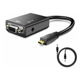 Convertidor Micro Hdmi A Vga 1080p Con Audio 3,5mm