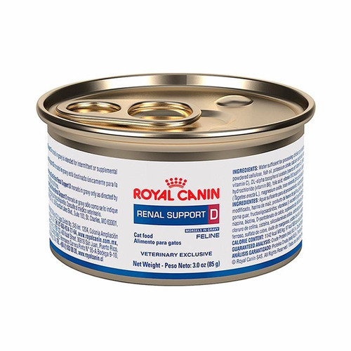 Alimento Royal Canin Renal Support D Gato Paq 12 Latas 85gr*