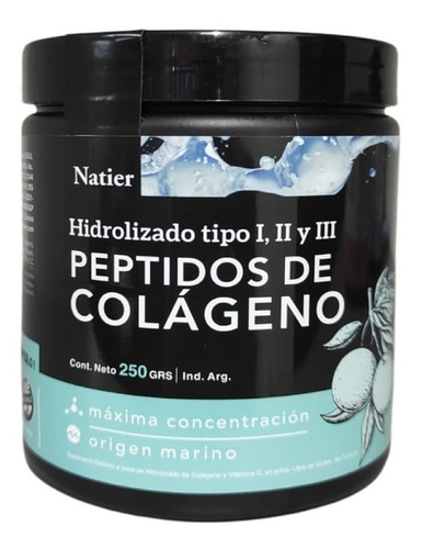 Colágeno Péptidos Hidrolizado Marino En Polvo Natier 250grs