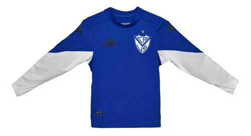 Buzo Kappa Cuello Redondo Kids Azul Francia Blanco Niño