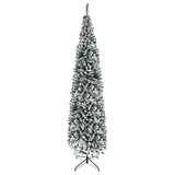 Árbol De Navidad Artificial Nevado Delgado De 2.7 M Si...