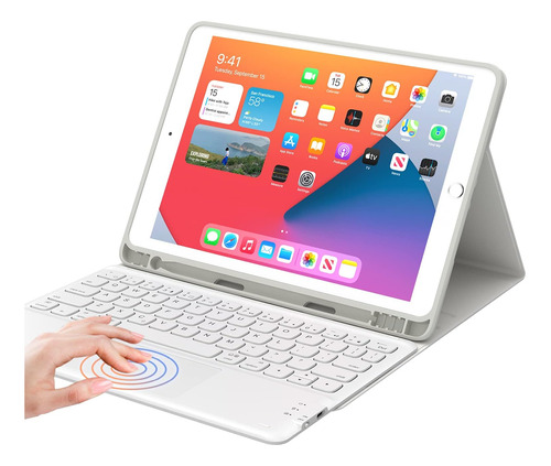 Teclado Inalambrico Para Apple iPad 8/9 Gen 10,2  | Blanco