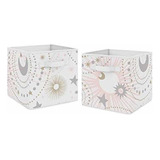 Sweet Jojo Designs Blush - Juego De 2 Cubos Organizadores D