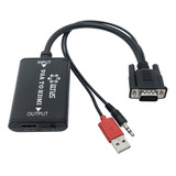 1 Conversor Vga (pc Ou Note) P/ Hdmi (tv)+ 1cabo Hdmi 1,8 Mt