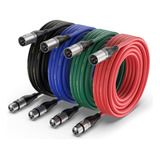 Ebxya Paquete De 4 Cables Xlr De 25 Pies, Cable De Microfono