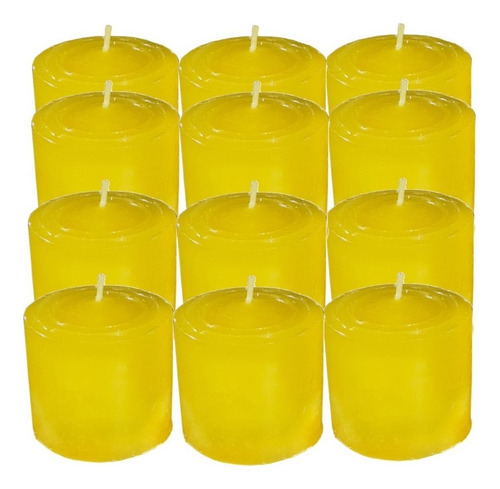 Kit 12 Velas Aromáticas Decorativas Repelente 80g Citronela Cor Amarelo Fragrância Diversas Diversas