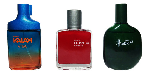 Trio Homem Potence, Kaiak Vital Y Humor Paz 3 Perfumes 25ml 