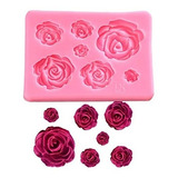 Molde Silicona 7 Rosas Fondant Porcelana Fria Yeso 