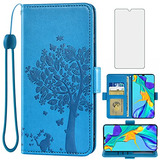 Funda Cartera Para Huawei P30 Azul