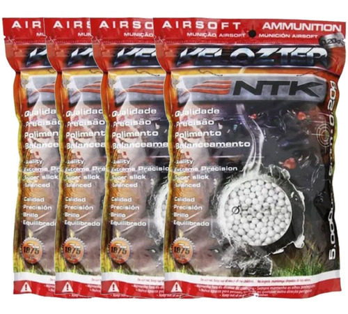 Kit 20 Mil Bbs Velozter 6mm 0,20g Rifle Airsoft M4 Cyma Aeg