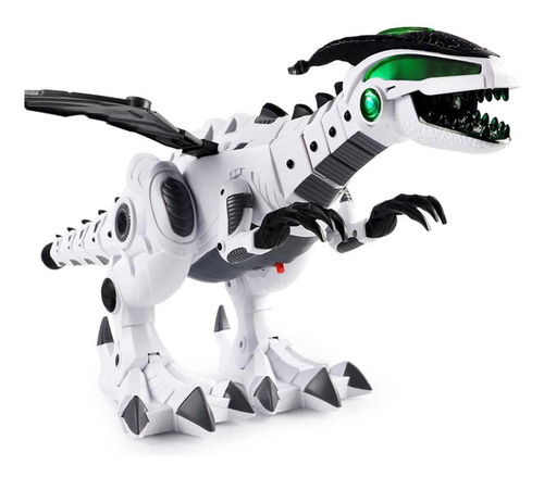 Dino Fire Xl Dinosaurio Robot Lanza Vapor Luz Sonido Ik0021 Color Blanco