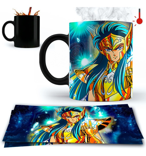 Taza Magica (térmica)  Caballeros Del Zodiaco Camus Acuario