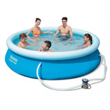 Piscina Borde Inflable Redonda 305 X 76 C/ Bomba Bestway