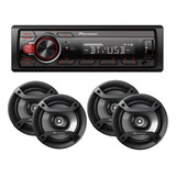 Autoestereo Pioneer Mvh-s215bt + 4 Bocinas 6.5  Ts-g1620f 