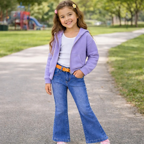 Pantalón Mezclilla Niña Media Campana Stretch