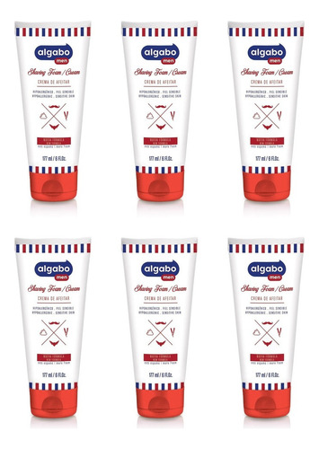 Shaving Cream Crema Afeitar Barber Algabo 177ml X 6u