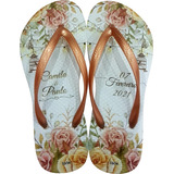 65 Chinelo Personalizado Casamento Lembrancinha Cor Ilimitad