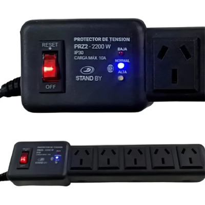Protector De Tensión Zapatilla 5 Tomas Heladera Tv Pc 2200w Stand By Prz2 | MercadoLibre