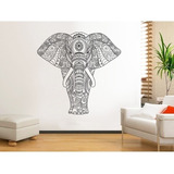 Vinilo Decorativo Pared Elefante Mandala Geometrico