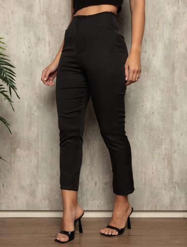 Calça Feminina Social Alfaiataria Skinny Zra Cintura Alta