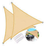 X2 Toldo Vela Triangular 5x5x5mts Quitasol Lona Sombreadora 