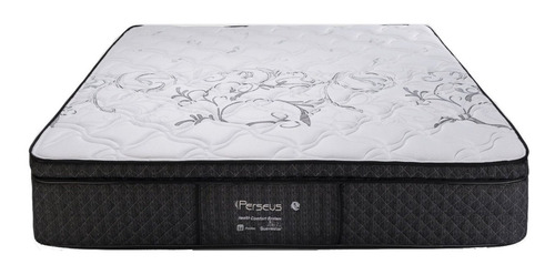 Colchón Súper Queen De Resortes Suavestar Resorte Perseus Blanco Y Gris - 160cm X 200cm X 31cm Con Doble Pillow Top