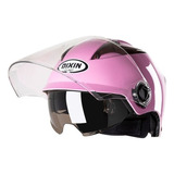 Motocicleta Eléctrica Mitad Casco Mujer A Prueba De Sol Dobl