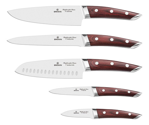 Brewin Chefilosophi Chef Knife Set 5 Pcs Con Elegante Diseño